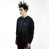Vampire gothic hoodie with distressed punk rock elements