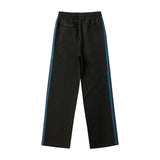 sea blue casual pants men woman loose comfortable side edge weaving stripe embroidery drawstring joggers sweatpants unique joggers style 5272