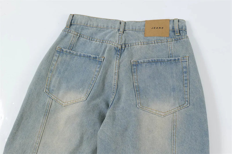 vintage multi pocket baggy jeans mens harajuku cargo denim pants retro hip hop straight loose jean pants men clothing unique cargo style 1089