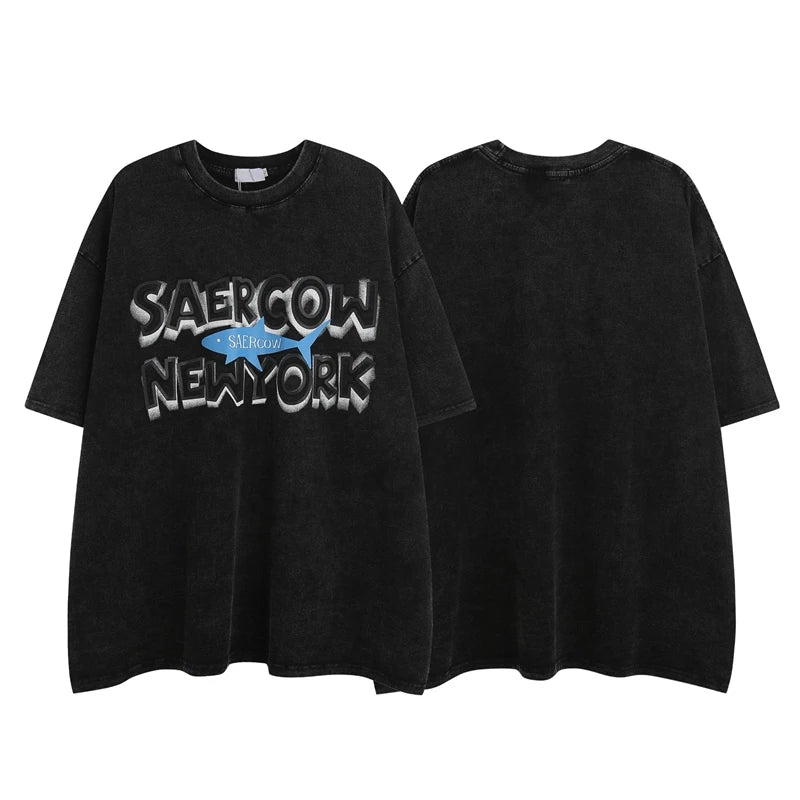 Vaporwave Streetwear – 2023 Streetwear T Shirt Skull Skeleton Graphic Hip Hop Overs – Urban Streetwear for Men & Women