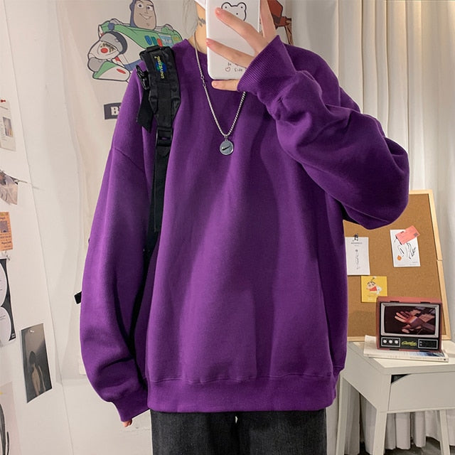 "Solid Colour" Graphic Unisex Streetwear Vintage Women Men Y2K Sweatshirt