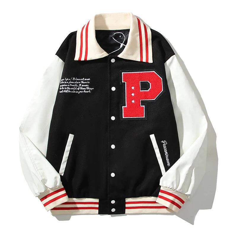streetwear casual everyday hip unisex print design image oversized material high - premium essential fashion graphic fit style style 91dbd9 urban quality japanese-retro-letter-and-daisy-embroidery-contrast-color-thick-woolen-jacket-for-men-and-women-streetwear-casual-winter-coat hop wear streetwear design ID 97d0a