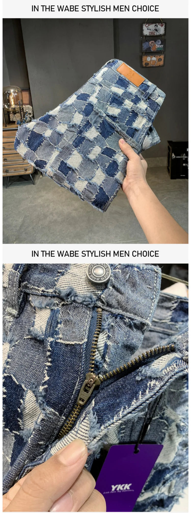 men distressed washed denim streetwear brand hip hop loose casual motorcycle cargo jeans pant cityboy y2k trousers unique cargo style 2444