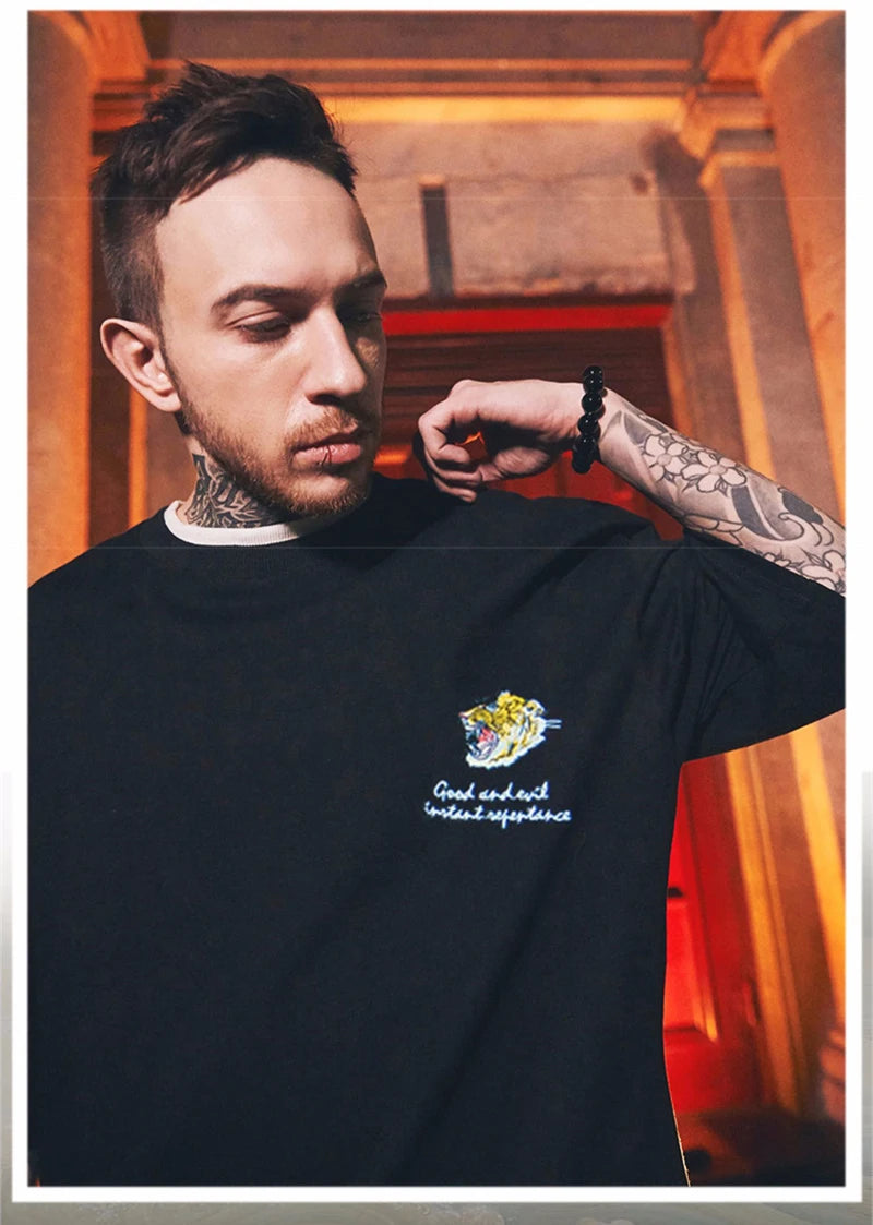 Y2k Angelcore design – Summer Letter Printed Oversized T Shirt Men Hip Hop Fashion