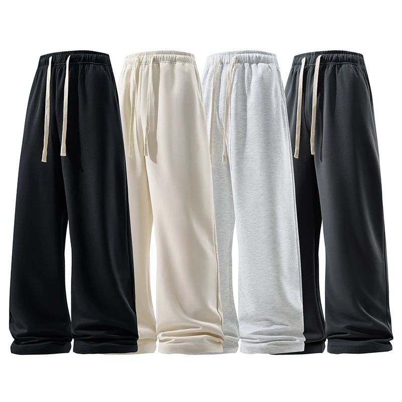 thin casual wide leg pants hang sense fashion handsome classic multi match durable fabric comfortable breathable casual pants clean everyday pants