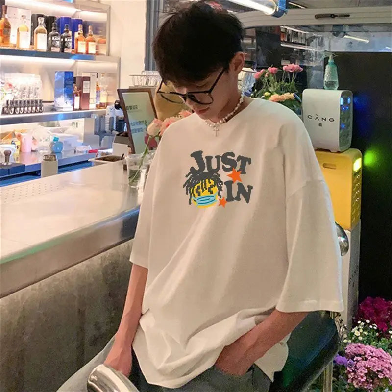 Sadcore Oversized shirt – Korean Style Street Letter Printed Short Sleeved T Shirt For