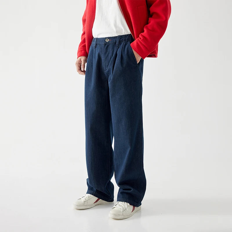 wide leg jeans men streetwear fashion loose casual plus size denim baggy jeans pants cityboy oversize cargo jeans trousers multi-pocket cargos