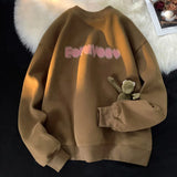 Autumn Goth Letter Printed Crewneck Sweatshirt For Men Y2K Streetwear