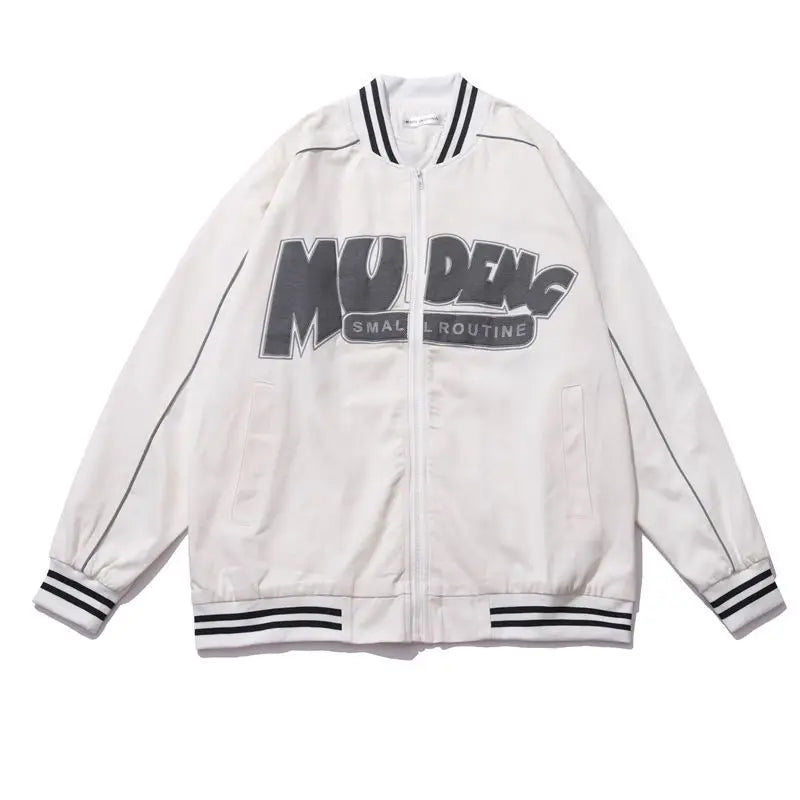 2024 New Autumn Clothing Korean Y2K Retro Letter Print Couple Baseball Uniforms Men Women Ins Loose Hip-Hop Personalized Jackets