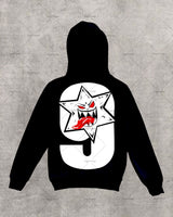 American Gothic Cartoon Letter Print Oversized Hoodie Womens Y2K Stree