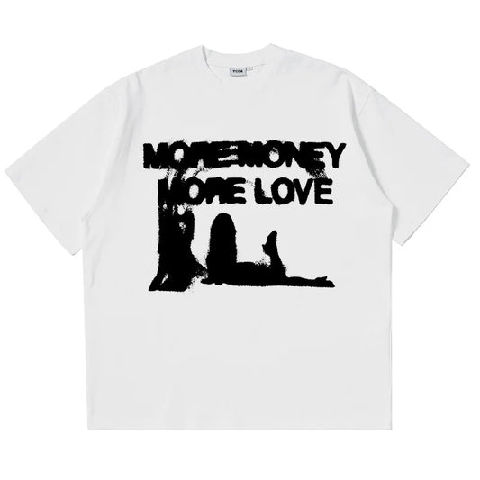 techcore glitch manga tee with fragmented overlays and blur