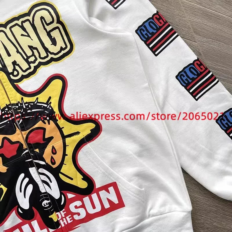 Towel Embroidered Cartoon Camouflage Glo Gang The Glory Full Zip Hoodi