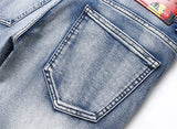 fashion skull graffiti jeans lightning printed denim pants mens distressed biker jeans streetwear slim hip hop pants joggers unique joggers style 349