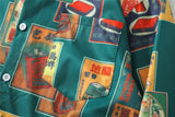 Dark Icon Vintage Printed Shirts Men Turn-down Collar Men's Shirt Streetwear Shirts for Man