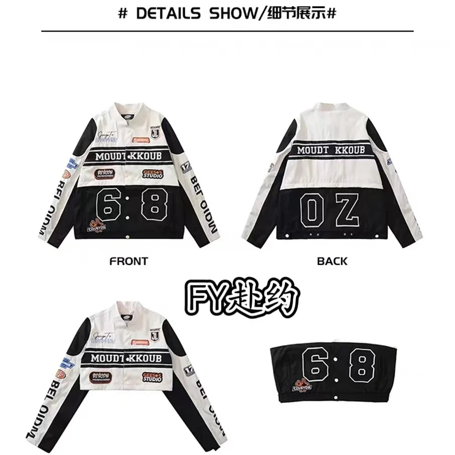 Leather Panel Streetwear Jacket Daily Fit Staple
