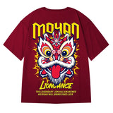 Glitchcore Angelcore design – Lion Dance Funny Graphic Men T Shirts Printed 2025 Summer Hi