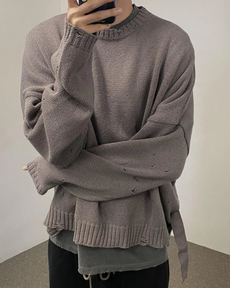 leather varsity streetwear knit with bold stitching, fall/winter pullover for urban outfits, men’s streetwear clothing piece 