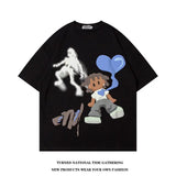 Anime Aesthetic print tee – 2023 Hip Hop Original Hand Painted Cartoon T Shirts Mens Coo