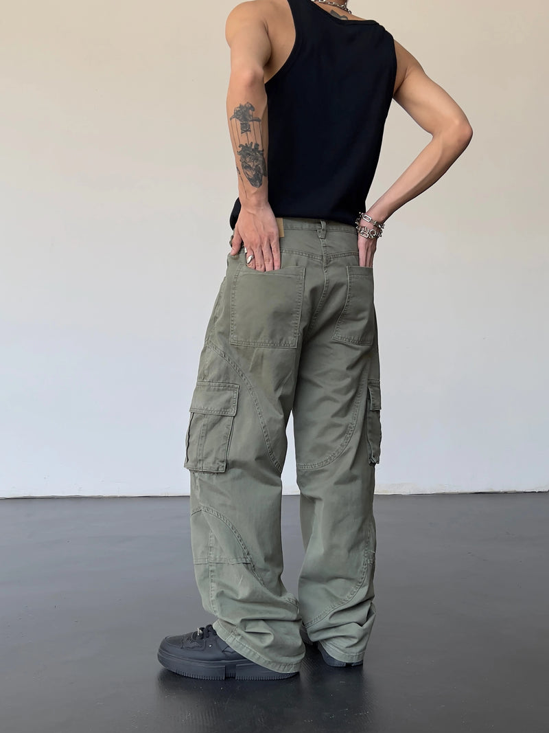hip hip cargo pants harajuku adjustable waist with side pockets joggers streetwear unisex casual loose straight baggy trousers unique joggers style 990