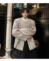 leather varsity coat, fall fit essential - oversized graphic apparel for edgy looks