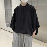 Sadcore Aesthetic piece – 2023 Summer New Fashion Japanese Stand Up Collar Short Sleev