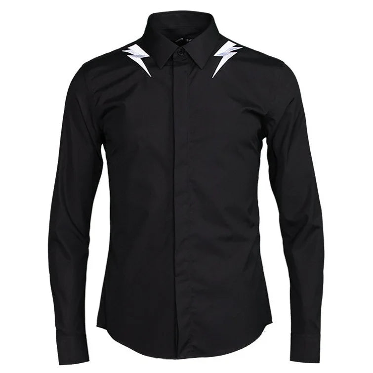 New 2022 Men Classic NEIL BARRETT thunderbolt Fashion Cotton Casual Shirts Shirt high quality Pocket Short sleeves S 2XL #A688