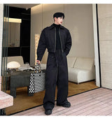 men 2 pieces sets quilted short cargo jacket pant autumn winter korean streetwear casual thicken bomber coat trousers suits unique cargo style 2770