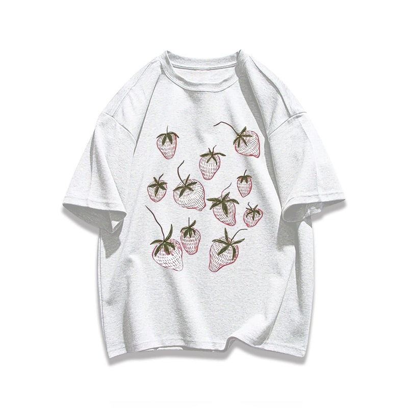 Harajuku Oversized shirt – Korean Street Men And Women Trendy Personality Strawberry Pr