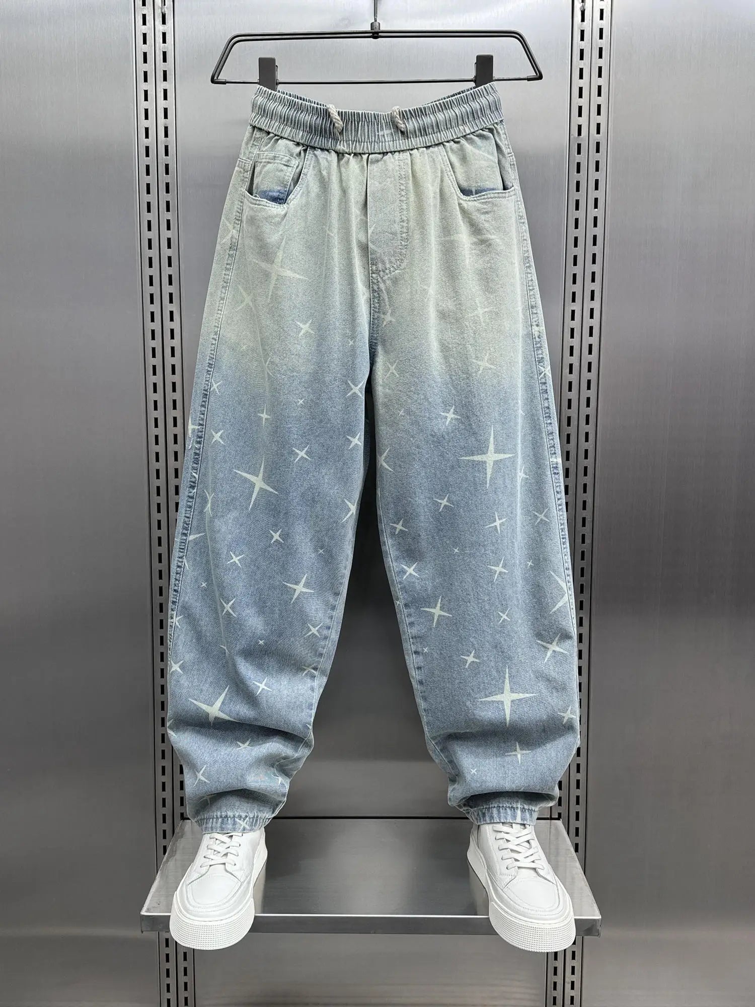 y2k men baggy pants drawstring hip hop baggy harem japanese korean streetwear harajuku casual hip hop jeans men trousers unique jeans style 1647
