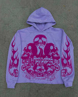 2023 New Trendy Gothic Punk Skull Bone Print Oversized Pullover Womens