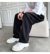 2023 summer new fashion straight trousers mens casual pants thin section wide leg pants boutique clothing simple style unique default style 3725
