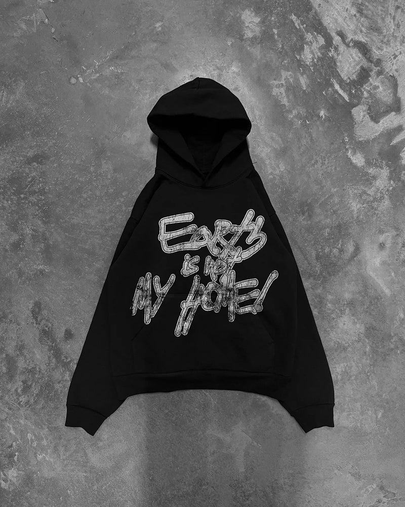 Harajuku Oversized Gothic Letter Print Hoodies Women Streetwear Sweats