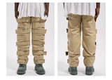 fashion velcros denim jean pants streetwear mens new casual hip hop streetwear tactical straight trousers joggers men y2k pants unique joggers style 3681