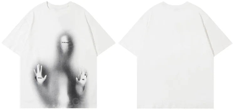 Trapwear Graphic tee – Men Y2K Oversize T Shirts Punk Gothic Unreal Figure Sos Grap