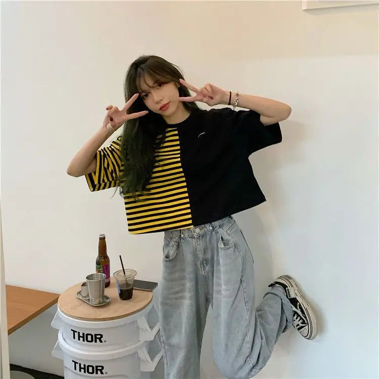 Trapwear Anime panel – Short Sleeved T Shirt Women 2024 New Summer Design White Spl