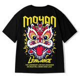 Glitchcore Angelcore design – Lion Dance Funny Graphic Men T Shirts Printed 2025 Summer Hi
