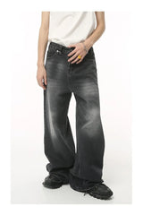streetwear vintage y2k men s jeans black baggy trousers new wide leg denim pants hip hop harajuku distressed straight pants unique jeans style 767