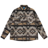 Vintage National Style Shirts Fall Winter Button Up Blouse Men Loose L