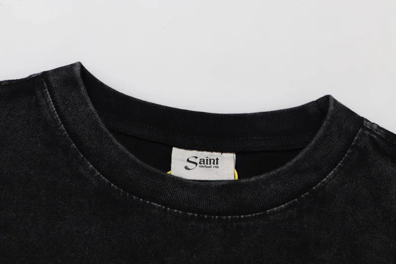 Y2K Graphic Tee – Newest Saint T Shirts Letter Pattern Tops Tee Men Woman Spri – Urban Streetwear for Men & Women