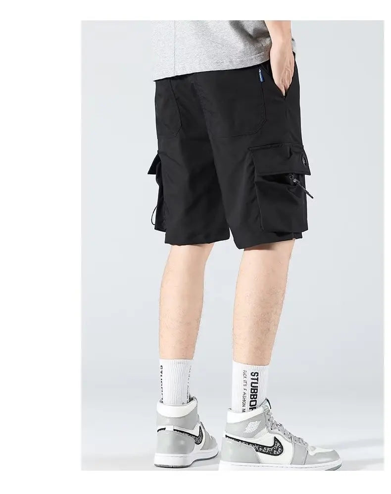reflective hip hop shorts men harajuku casual night club light shiny short pants men shorts hip hop 2024 summer streerwear drawstring street shorts