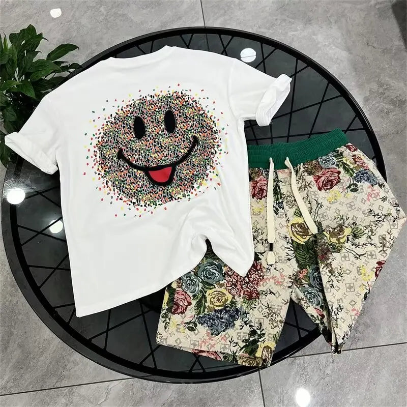 new flowers design summer running shorts drawstring loose dry gym sports short casual beach pants workout fitness sweatpants sporty tapered joggers