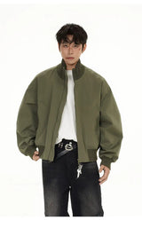 checkered varsity bomber, high-street look, men's streetwear fashion, trendy oversized fit, urban techwear design, modern hip
