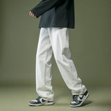 lappster men black baggy jeans streetwear 2023 harajuku casual straight pants male loose streetwear white graphic denim pants denim street jeans