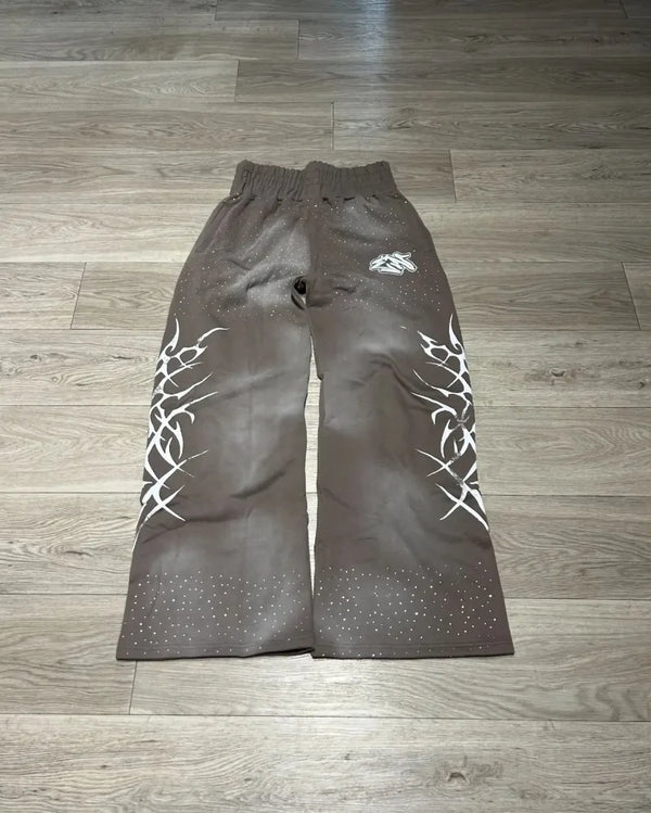 y2k letter flame print oversized women floor sweeping pants harajuku retro hip hop fashion versatile personality trousers men relaxed fit trousers