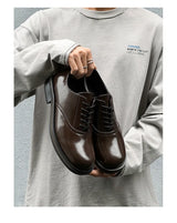 Commute Business Casual Derby Shoes Men Women Streetwear Fashion Hip Hop PU Leather Shoes Couple Shoe