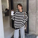 Original Korean New Style Loose Striped Sweatshirt American Harajuku C