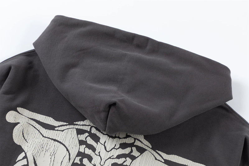 Hustler hoodie with money and power-inspired typography