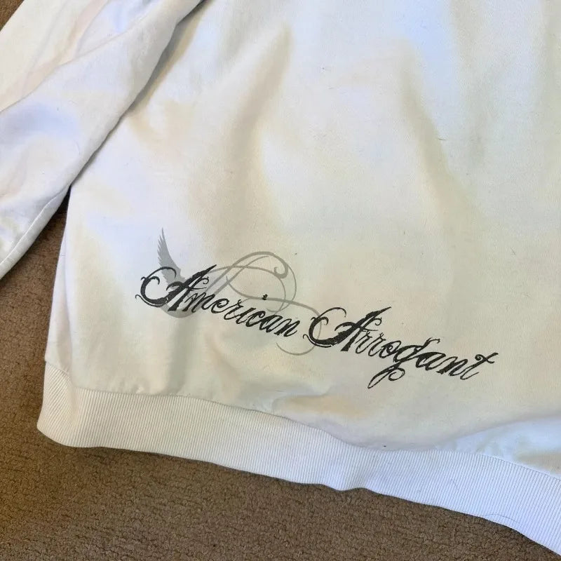Europe And The United States New Autumn White Hoodie Men Letter Printe