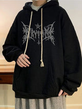 American Goth Printed Mens Pullover Hoodies Hip Hop Fashion Oversized