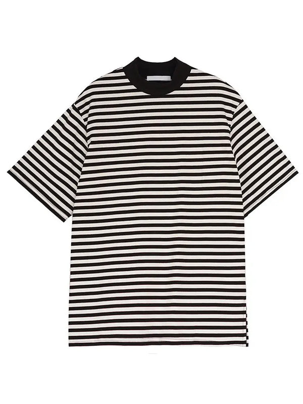 Cyberpunk Oversized shirt – Summer New Men Korean Style Loose Bottoming Shirt Black And